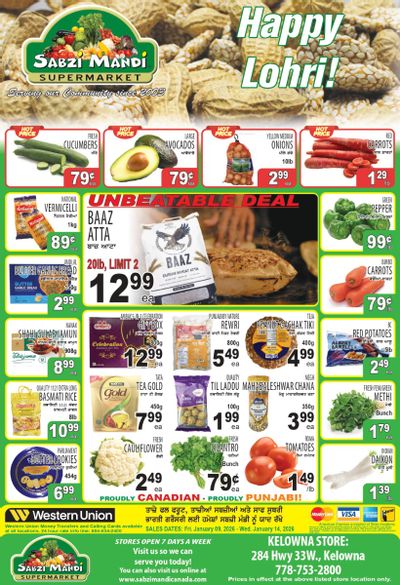 Sabzi Mandi Supermarket (Kelowna) Flyer January 9 to 14