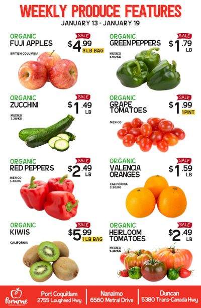 Pomme Natural Market Weekly Produce Flyer January 13 to 19