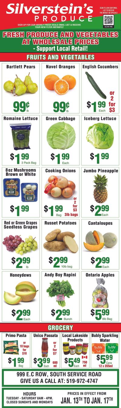 Silverstein's Produce Flyer January 13 to 17