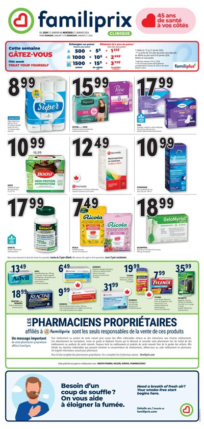Familiprix Clinique Flyer January 15 to 21