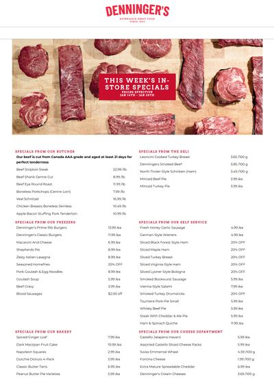 Denninger's Weekly Specials January 14 to 20