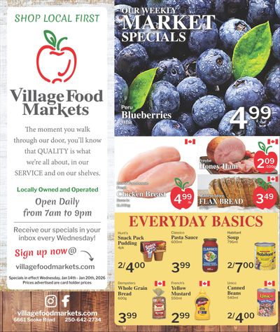 Village Food Markets Flyer January 14 to 20