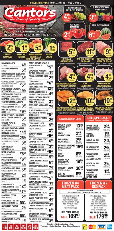 Cantor's Meats Flyer January 15 to 21