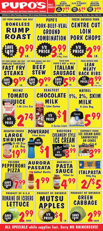 Pupo's Food Market Flyer January 15 to 21