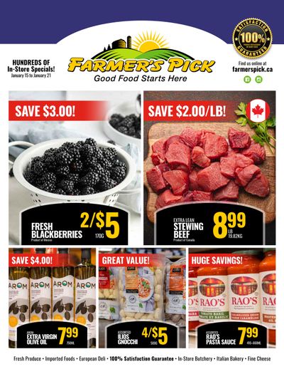 Farmer's Pick Flyer January 15 to 21