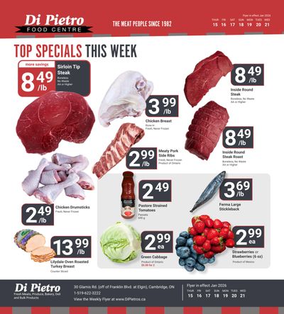 Di Pietro Food Centre Flyer January 15 to 21