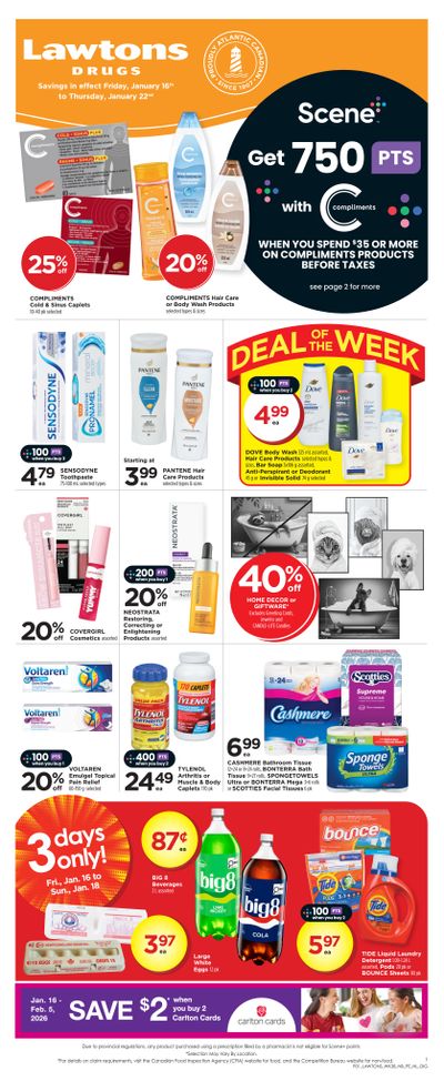 Lawtons Drugs (NB, NL, PE) Flyer January 16 to 22