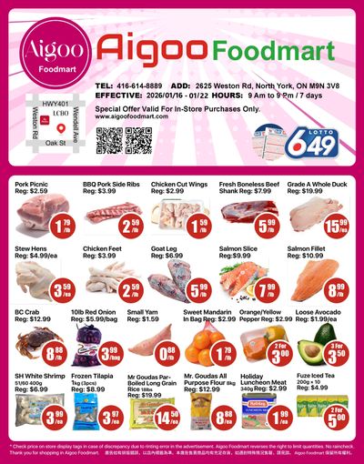 Aigoo Foodmart Flyer January 16 to 22