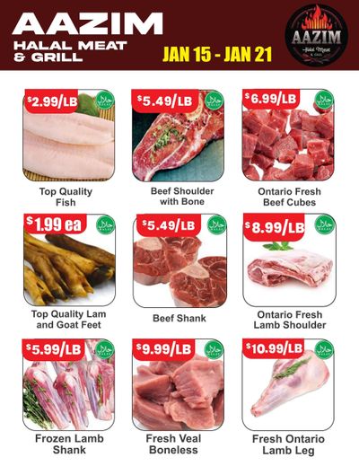Aazim Halal Meat & Grill Flyer January 15 to 21