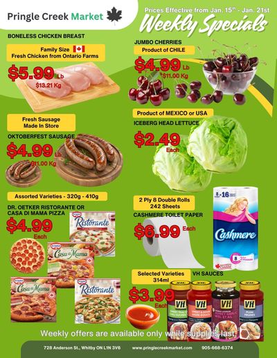 Pringle Creek Market Flyer January 15 to 21
