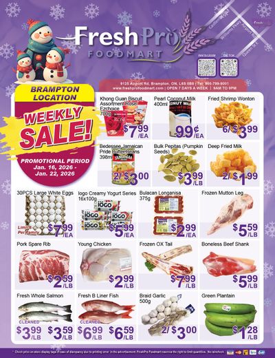 FreshPro Foodmart (Brampton) Flyer January 16 to 22