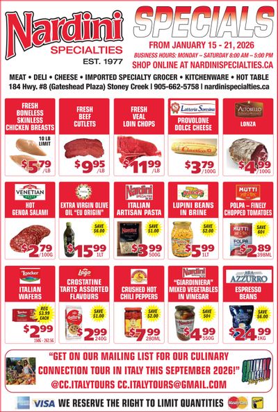 Nardini Specialties Flyer January 15 to 21