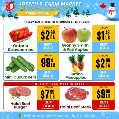 Joseph's Farm Market Flyer January 16 to 21