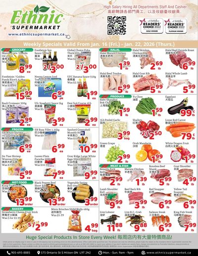 Ethnic Supermarket (Milton) Flyer January 16 to 22