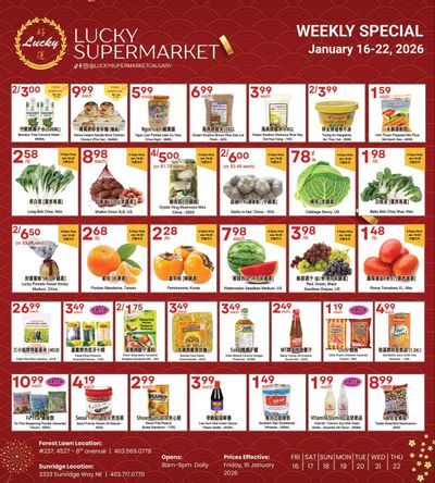 Lucky Supermarket (Calgary) Flyer January 16 to 22