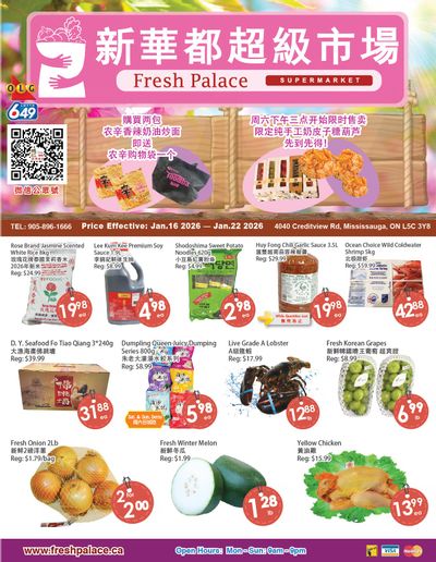 Fresh Palace Supermarket Flyer January 16 to 22
