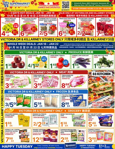 88 Supermarket Flyer January 16 to 22