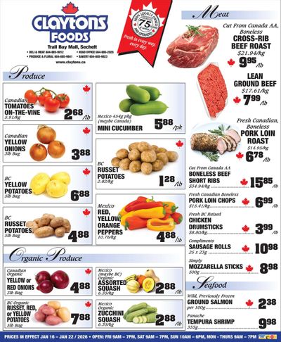 Claytons Heritage Market Flyer January 16 to 22