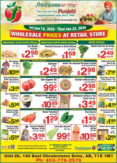 Fruiticana (Chestermere) Flyer January 16 to 22