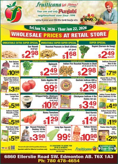 Fruiticana (Edmonton) Flyer January 16 to 22