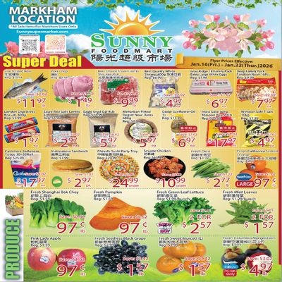 Sunny Foodmart (Markham) Flyer January 16 to 22