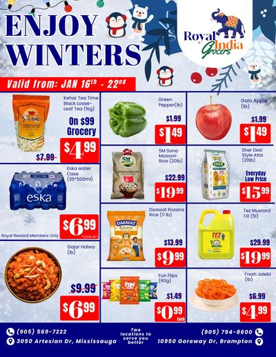 Royal India Grocers Flyer January 16 to 22