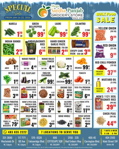 Sanjha Punjab Grocery Store Flyer January 16 to 22