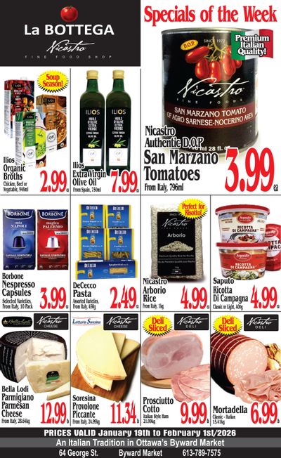 La Bottega Nicastro Fine Foods Flyer January 19 to February 1