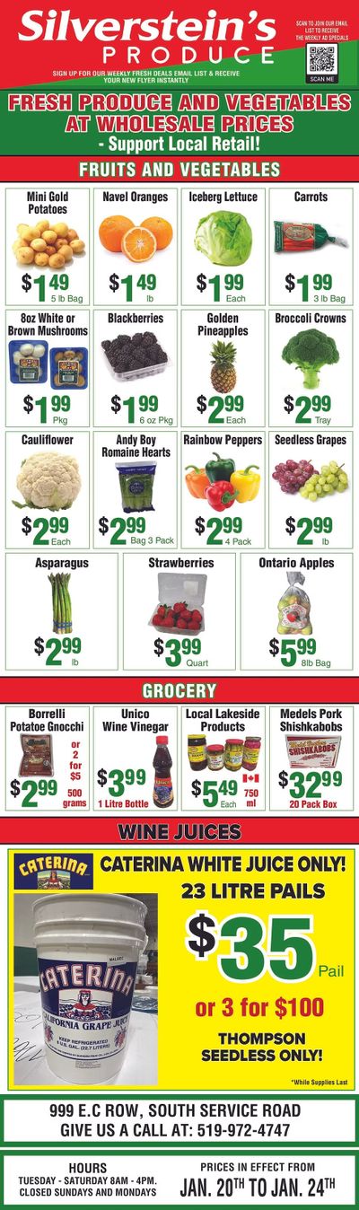 Silverstein's Produce Flyer January 20 to 24