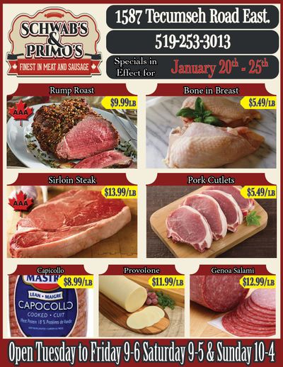 Schwab's & Primo's Flyer January 20 to 25