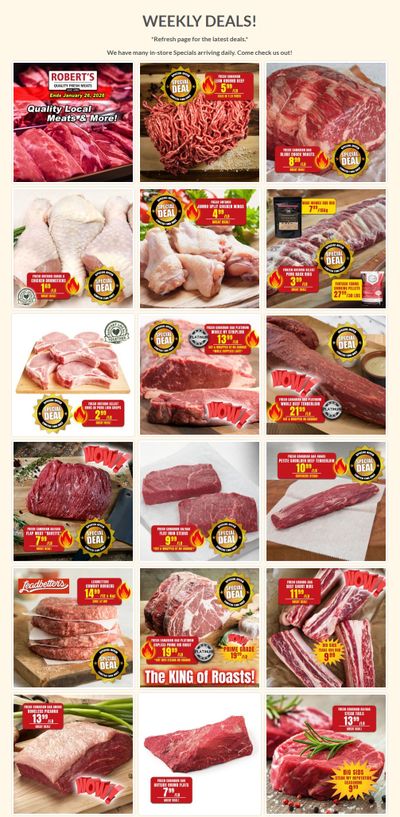 Robert's Fresh and Boxed Meats Flyer January 19 to 26