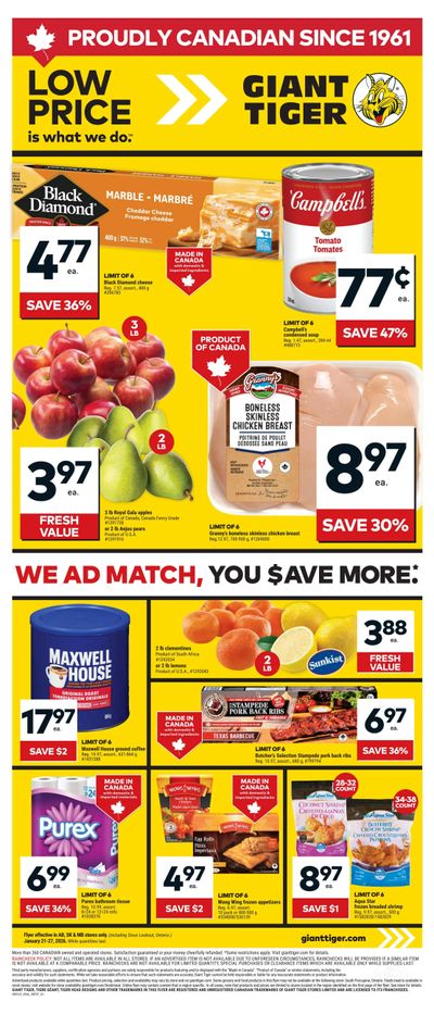 Giant Tiger (West) Flyer January 21 to 27