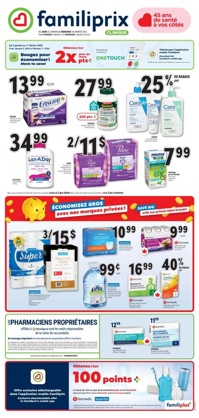 Familiprix Clinique Flyer January 22 to 28