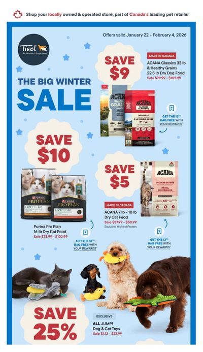 Tisol Pet Nutrition & Supply Stores Flyer January 22 to February 4