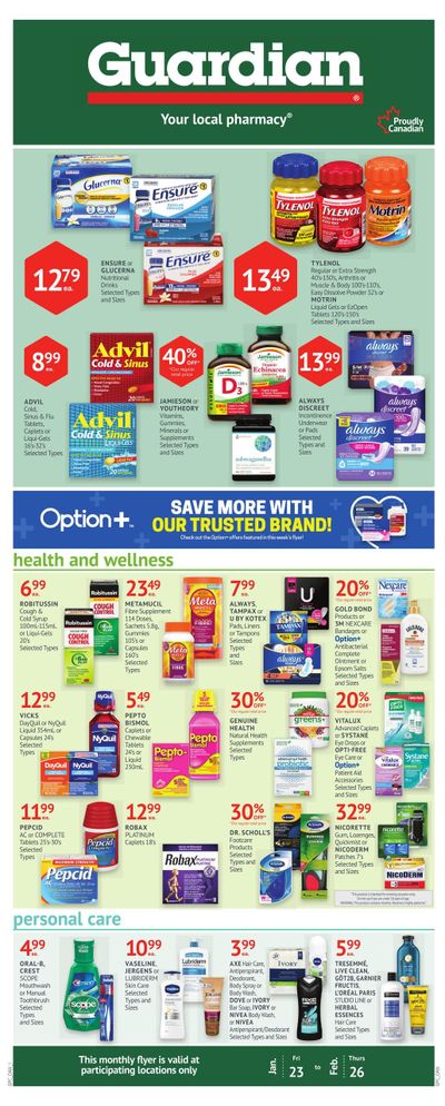 Guardian Pharmacy Monthly Flyer January 23 to February 26