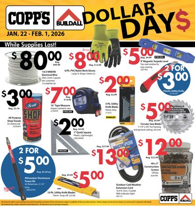 COPP’s Buildall Flyer January 22 to February 1