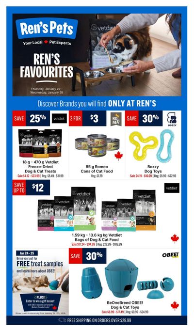 Ren's Pets Flyer January 22 to 28