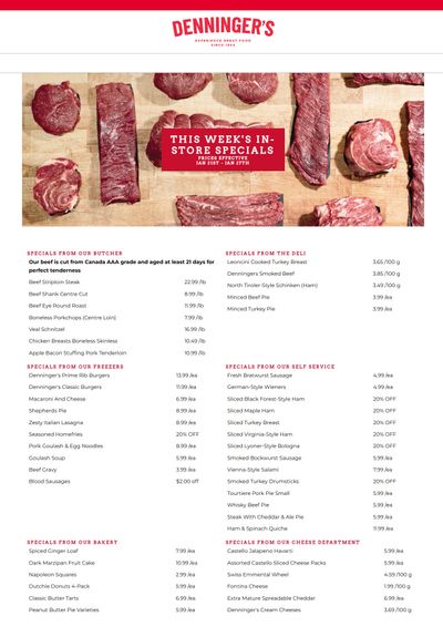 Denninger's Weekly Specials January 21 to 27