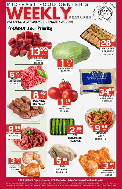 Mid-East Food Centre Flyer January 22 to 28