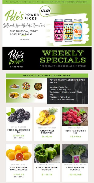 Pete's Fine Foods Flyer January 22 to 28