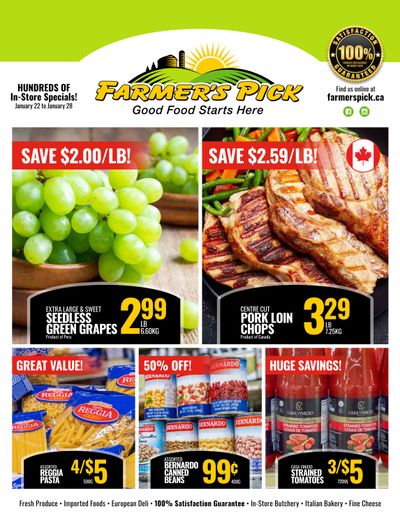 Farmer's Pick Flyer January 22 to 28