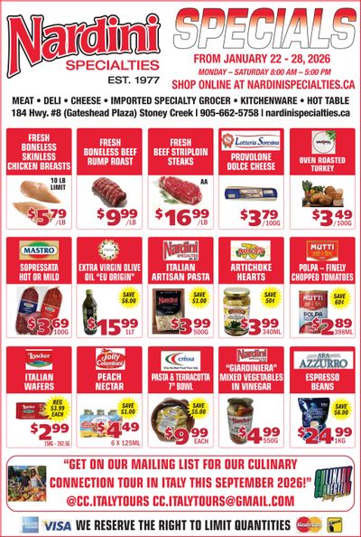 Nardini Specialties Flyer January 22 to 28