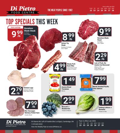 Di Pietro Food Centre Flyer January 22 to 28