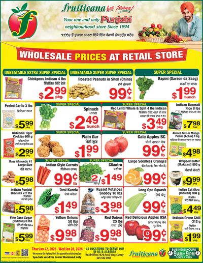 Fruiticana (Greater Vancouver) Flyer January 22 to 28