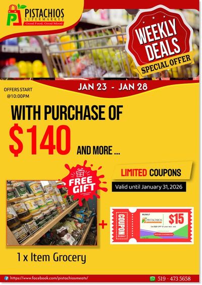 Pistachios Supermarket Flyer January 22 to 28