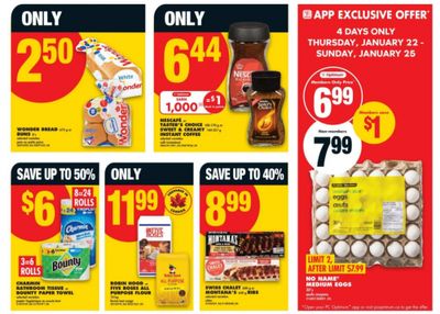 No Frills Ontario: 30 Pack No Name Medium Size Eggs $6.99 Member Price January 22nd – 25th