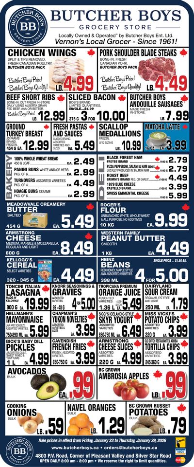 Butcher Boys Grocery Store Flyer January 23 to 29