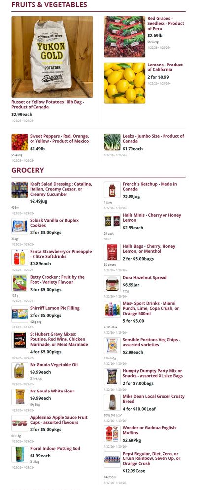 Mike Dean Local Grocer Flyer January 22 to 29