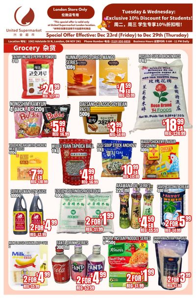 United Supermarket (London) Flyer January 23 to 29