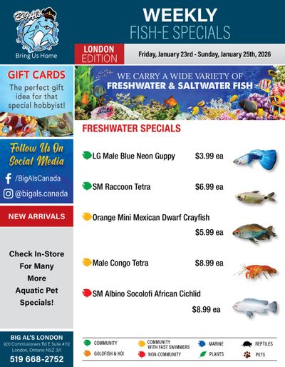 Big Al's (London) Weekend Specials January 23 to 25
